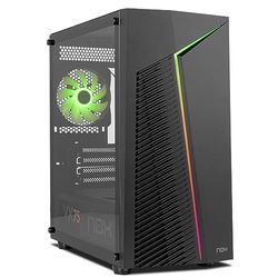 NOX XTREME PRODUCTS Infinity Zeta - Minitorre M-ATX/ITX ARGB Rainbow dinámica, Panel Lateral Cristal Templado, Espacio para 6 Ventiladores, Compatible con gráficas hasta 310mm, USB 3.0, Color Negro