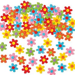 Baker Ross Autocolantes de flores de feltro autocolantes para artesanato perfeitos para decorar cartões, álbuns e outros trabalhos manuais para crianças (pacote de 60)