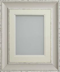 Frame Company Brooke Moonstone Grey Photo Frame, Double Ivory Mount, 12x12 for 10x10 inch, fitted with perspex