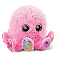 NICI Glubschis: The Original Cuddly Toy Octopus Poli 14 cm - Sea creature plush toys for soft toy lovers, Pink stuffed animal with big glittery eyes for cuddling & playing, 46967