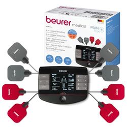 Beurer EM 89 Électrostimulateur TENS, EMS numérique avec fonction chauffante, fonction 4-en-1 pour le traitement de la douleur, la stimulation musculaire