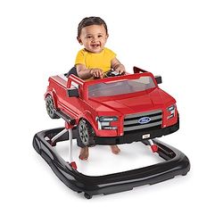 Bright Starts, Ford F-150 4 en 1 rojo, centro de actividades para bebés y andador con volante extraíble, infantil, unisex, a partir de 6 meses