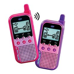 VTech VTech-123-518557 KidiTalkie 6-in-1 walkietalkie voor kinderen, berichten en spelen met een veilige verbinding, ESP-versie, roze (3480-518557), uniek