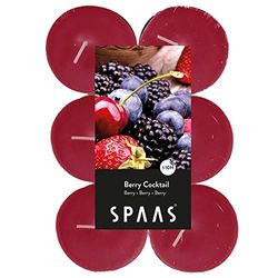 Spaas 12 Scented Maxi Tealights, ± 10 Hours, Berry Cocktail