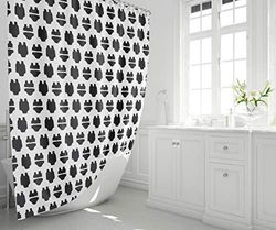 Bonamaison Digitally Printed Shower Curtain, 1 Piece 150x200 Cm - Designed And Manufactured in Turkey
