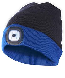 Velamp Lighthouse Bonnet à LED Rechargeable par USB, Lumineux 100 Lumen, Taille Unique, Lavable, pour Le Sport et Le Travail Mixte, Noir et Bleu
