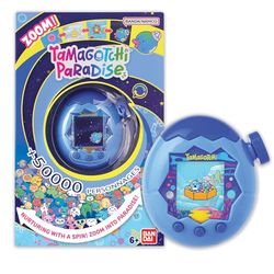 TAMAGOTCHI Bandai Paradise Eau - virtuellt djur att föda upp med zoomhjul - interaktiv leksak på franska - vattenmodell blå färg - leksak för barn 6 år och uppåt - 43422