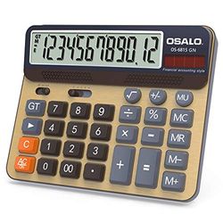OSALO Tafelrekenmachine, groot display, grote toetsen, 12-cijferige rekenmachine (OS-6815GN)