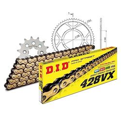 Kettingset DID staal 428VX / 136 clipslot voor Beta RR LC Enduro Motard 125 cc Bj. 2011-2016