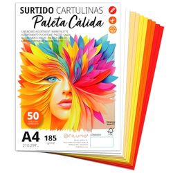 A4 Cardstock, Coloured Cardstock, 185 g/m2 Card Stock for Crafts, Education, Home, Art or Business, Assorted A4 Coloured Cardstock – Ophituria (50 Cardstocks, Warm Assorted)