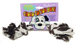Pet Brands Choco-Cotton Bone Rope Dog Toy, Medium