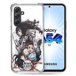 Cokitec Cover rinforzata in vetro temperato per Samsung Galaxy A54 5G Manga Demon Slayer Bianco