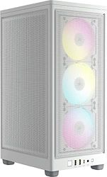 Corsair iCUE 2000D RGB AIRFLOW PC-behuizing Mini-ITX – vorm mini-ITX – panelen van mesh-staal – 3 x SLIM AF120 RGB ventilatoren inbegrepen – iCUE Lighting Node Core – wit