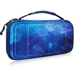 FINTIE Custodia per Nintendo Switch Modello OLED 7.0" / Switch 6.2" - [Antiurto] Portatile di Borsa con 10 Titolari per Schede di Gioco & Tasca Interna per Switch Console & Accessori, Starry Sky