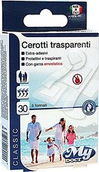 My Doct Cerotti Universali Trasparenti Super-Traspiranti, in 5 Misure Assortite, 30 Pezzi