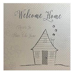 WHITE COTTON CARDS Wb49-w Welcome Home There's No Place Like Home, Maison Carte Faite à la Main