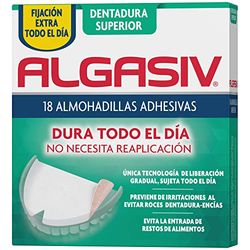 Algasiv Adhesive Pads for Upper False Dentures, Last All Day and Protect Gums. 18 Units