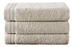 De Witte Lietaer Juego de 3 Toallas de 50 x 100 cm Wellness, Algodón, Beige