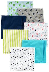 Simple Joys by Carter's Baby 7-Pack Flanellen Ontvangende Dekens, Blauw/Wit, One Size (Pack van 7)