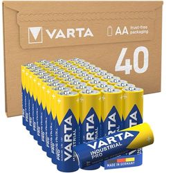 VARTA Pilhas AA, embalagem de 40, Industrial Pro, baterias alcalinas, 1,5 V, embalagem de armazenamento de embalagem ecológica, Made in Germany [Exclusivo na Amazon]