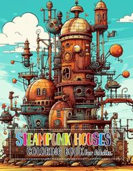 Steampunk Houses Coloring Book: 55+ Fun and Unique Drawings Stress Relief Coloring Book For Adults.