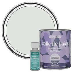 Rust-Oleum Peinture Grise Résistante à l'eau pour Carrelage de Salle de Bain, Finition Brillante - Gris papier 750ml