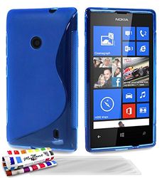 Muzzano bescherming smal Nokia Lumia 525 van MUZZANO de bescherming schokbestendig ultieme elegante en duurzame voor uw Nokia Lumia 525,"S", LE S, Blauw + 3 displaybeschermfolies