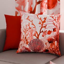 PETTI Artigiani Italiani - Par de Fundas de Almohada 50x50 cm, Pareja de Funda de Cojín Coral Rojo, 100% Microfibra Hipoalergénica, Paquete de 2, Made in Italy