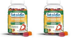 VITALDIN Vitamina D3 gummies - 2.000 IU por dosis diaria - 70 gominolas (suministro para 1 mes); sabor a Frutas - Vitamina D para Sistema Inmunitario & Huesos - Sin Gluten - Apto para Niños & Adultos