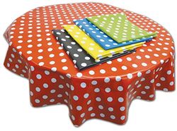 Springboard PVC Circular Tablecloth and Floor Cover - Round Wipe Clean Tablecloth for Kids Messy Play and Arts and Crafts - Plastic, Waterproof, Wipeable Table Cloth - 1.3 m Diameter - Green Spot