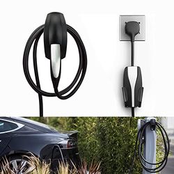 SEVEN SPARTA ® Soporte de Cable de Carga EV con Soporte de chasis para Tesla Model 3 Model Y Model X Model S, Soporte de Pared Tipo 2 para Organizador de Cables de Cargador EV, Accesorios Tesla,