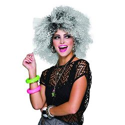 Bristol Novelty BW967 80s Pop Icon Two-Tone Wig, Women, Grey, Black