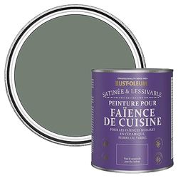 Rust-Oleum Peinture Verte Résistante à l'eau pour Faïence de Cuisine, Finition Satinée - Sérénité 750ml