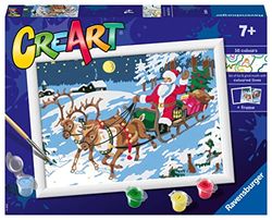 Ravensburger - Creart Serie D La Consegna Dei Regali | Kit Pittura Bambini | Dipingere Con I Numeri Include Tutto Il Necessario | Giochi Bambini 9 Anni O Più | Creart 9 Anni