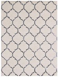 Bakero Chain, Viscose, Laine, argenté, 183 x 122 x 1,5 cm