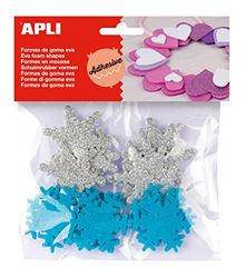 APLI 13488 - Sachet de 22 flocons de neige en mousse à paillettes adhésive