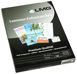 LMG LMG90X130X100 Laminating Film Sheets, 90 mm x 130 mm, 2X 100 Micron, Pack of 100