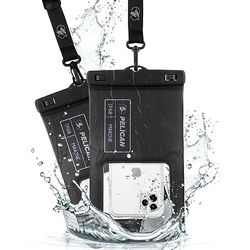 CASE-MATE Pelican Marine - Paquete de 2 Fundas Impermeables IP68 (tamaño XL) - Funda Flotante Impermeable para iPhone 14 Pro MAX / 13 Pro MAX / 12 Pro MAX / 11 / S23 Ultra/Pixel 7 - Negro sigiloso