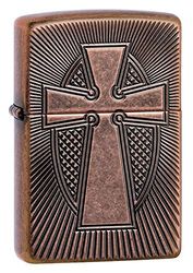 Zippo Lighter, Other, Antique Copper Cross, One Size, Armor Antique Copper - Cross
