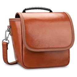 Fintie Carrying Case Compatible with Polaroid Originals OneStep+, Onestep 2 VF, Now+ I-Type, Now I-Type Instant Film Camera - Premium Vegan Leather Travel Bag w/Removable Strap & Pocket (Brown)