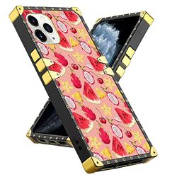Voor iPhone 11 Pro Max Square Edge Phone Case Fruit Behang Flexibele Premium Anti-kras Bescherming voor iPhone 11 Pro Max
