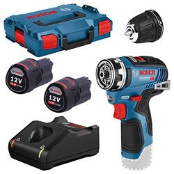 Bosch Professional Trapano Avvitatore a Batteria GSR 12V-35 FC 12 V, Con 2 batterie da 3,0 Ah e Set di accessori, in L-BOXX