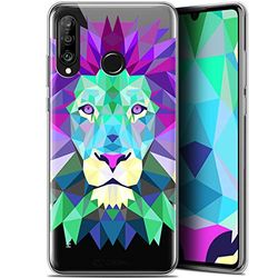 Caseink Fodral för Huawei P30 Lite (6.2) [gel HD polygon djurserie - mjuk - ultratunn - tryckt i Frankrike] lejon