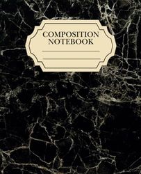Vintage Composition Notebook – Classic Black – College Ruled, 110 Pages, 7.5 x 9.75 in: Retro marbled cover • Ruled journal for school, writing & journaling