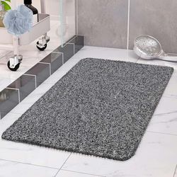 COSYLAND Tappeti bagno 40 x 80 cm - Tappetino Bagno - Tappeto Bagno Antiscivolo - Tappeto Bagno Assorbente - Nero & Bianco