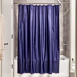 iDesign Poly badgordijnen, lang douchegordijn, gemaakt van polyester, marineblauw