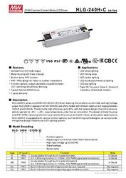 Mean Well HLG-240H-C700B LED-driver constante stroom 249.9W 700mA 178-357 V/DC 3 in 1 dimmer Funktio