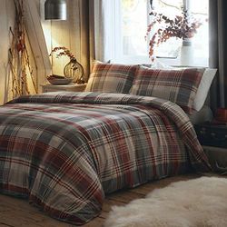 Dreams & Drapes - Connolly - 100 Percent Brushed Cotton Duvet Cover Set in Red, Super King