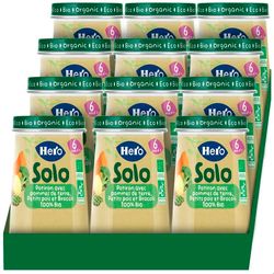 Hero Solo BIO - Petits Pots Potiron, Pomme de Terre, Brocoli et Petit Pois Biologique 100% d'Origine Naturelle, Sans Gluten - pour Bébés Dès 6 Mois - Lot de 12 x 190 g
