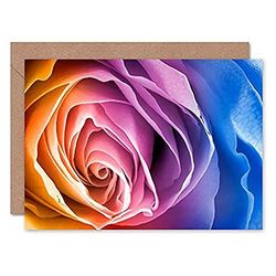 Fine Art Prints Rainbow Rose Photo Edit Greeting Card With Envelope Inside Premium Quality